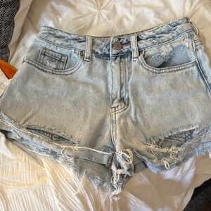 PacSun Light Blue Distressed Jean Shorts